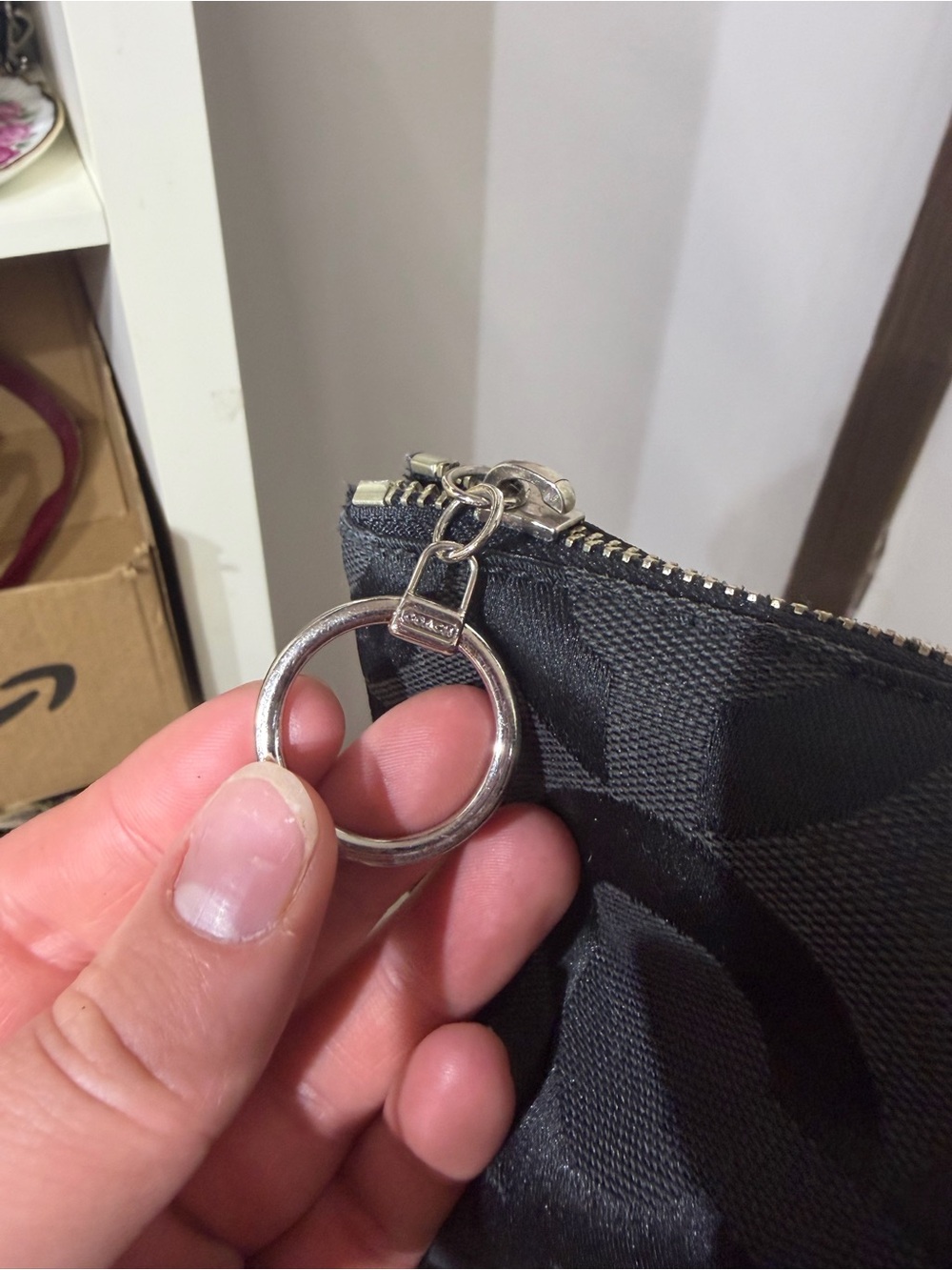 Coach Black Signature Poppy Jacquard Shoulder Tote - Picture 5 of 7